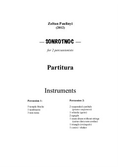 Sonrotnoc (2012), for 2 percussionists (Score + parts)