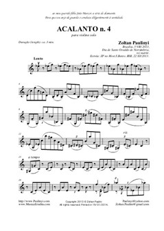Acalanto No.4 para violino (ou viola ou cello) solo