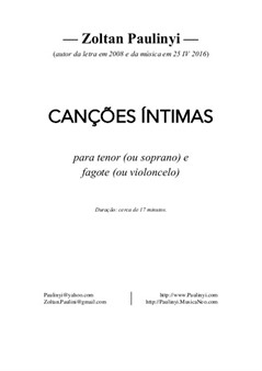 Intimate Songs for tenor (or soprano) and bassoon (or violoncello)