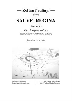 Salve Regina, canon for 2 equal voices
