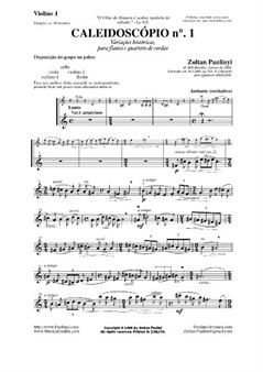 Kaleidoscope (Caleidoscópio) n.1 for flute and string quartet. Parts (2004)