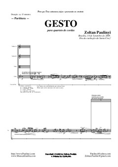 Gesto (2008) for string quartet (lights ad lib.). Full score
