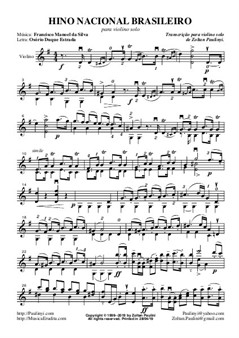 Brazilian National Anthem for Solo Violin (1999, rev. 2019). Hino Nacional Brasileiro