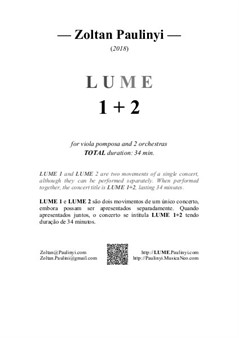 Lume 1+2 for viola pomposa and 2 orchestras (full score)