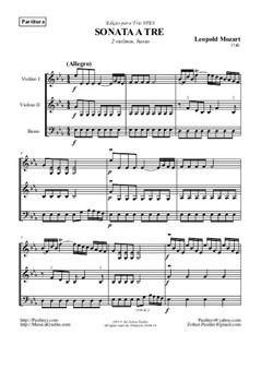 Sonata a tre (Eb, 1740): 2 violins and basso (Full score + Complete set of parts)