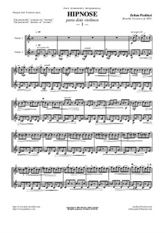 Hipnose para 2 violinos (partitura e partes)