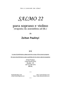 Salmo 22, para soprano, violino (assembleia ad libitum). 2003