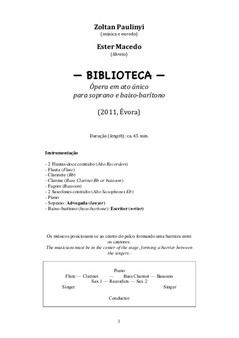 Biblioteca (Library), chamber opera for soprano and bass-baritone (Libretto)