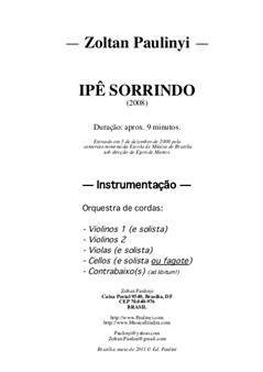Ipê Sorrindo (Smiling ipê tree), para orquestra de cordas – Partitura (2008)