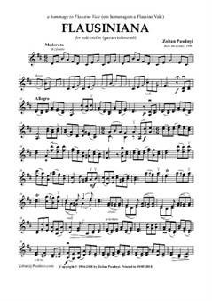 Flausiniana, for solo violin (version for viola included); 1996