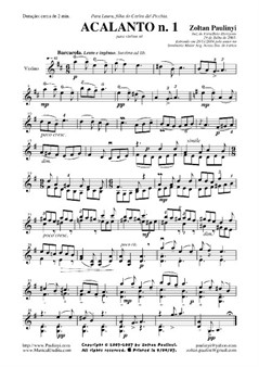 Acalanto (Berceuse) n.1, for solo violin (or viola). 2003