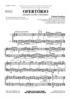 Ofertório, for viola (viola pomposa) and bassoon (2007/2011)